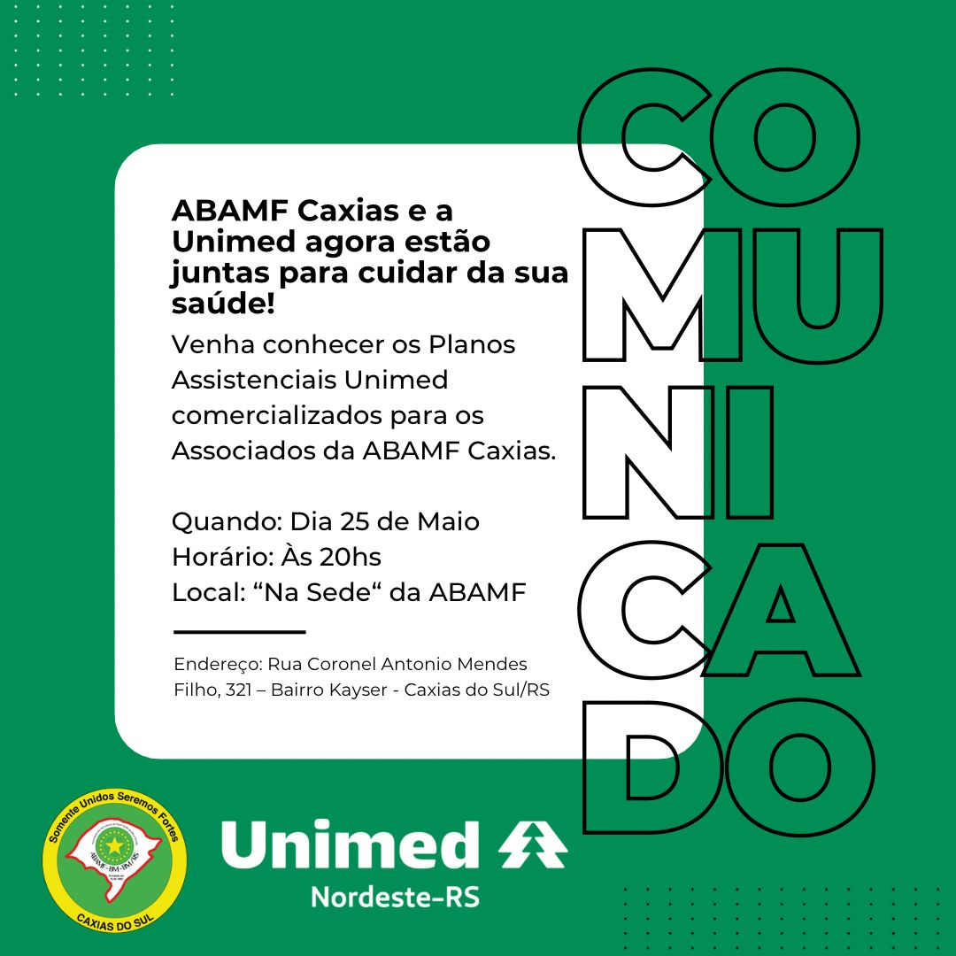 ABAMF Caxias e Unimed agora estão juntas