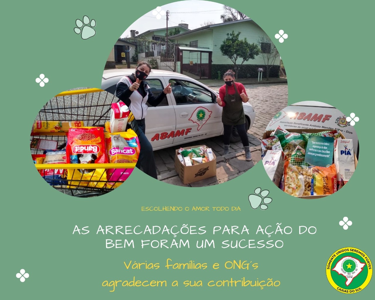 Abamf Caxias agradece a todos que ajudaram na Ação do Bem 